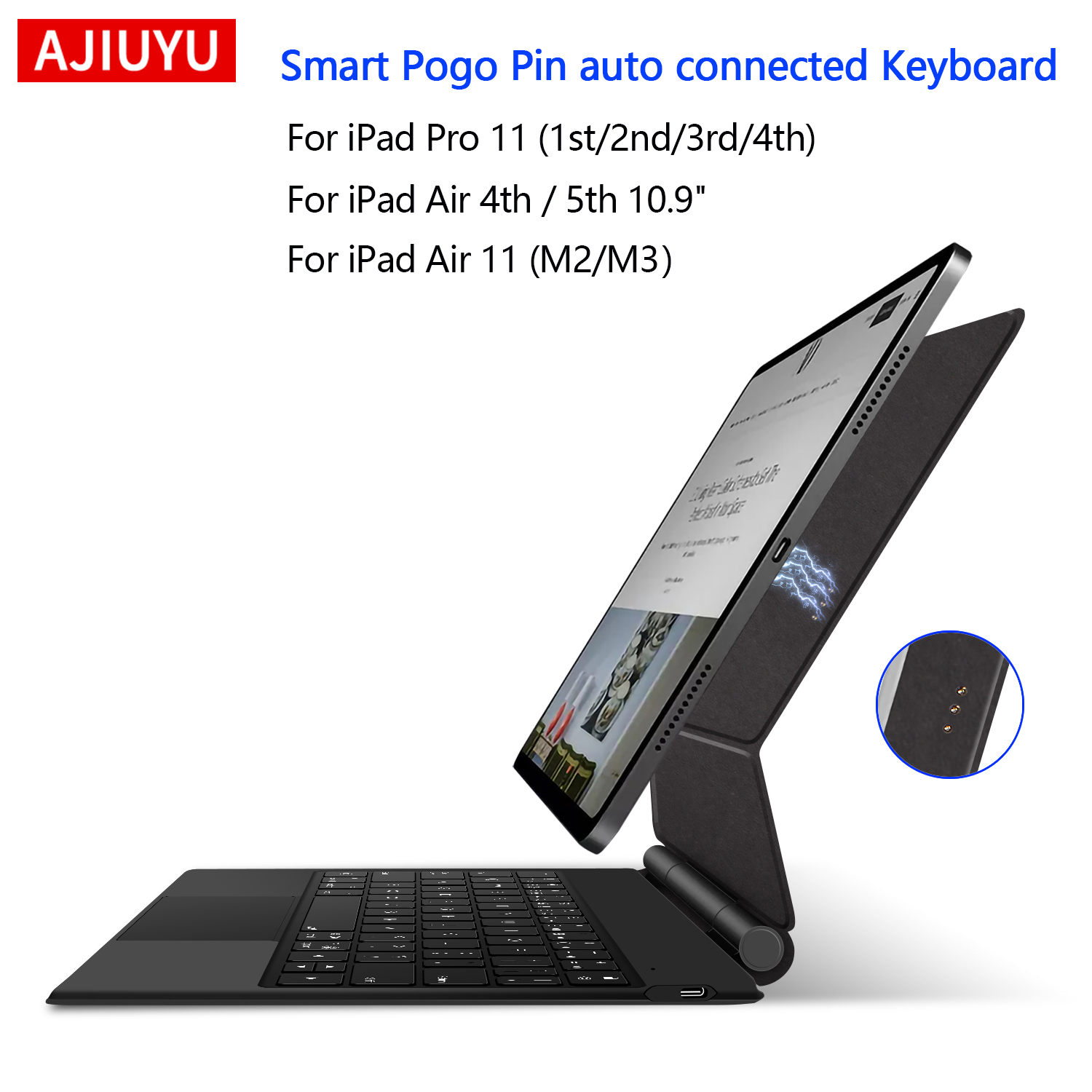 Magnetic Case Smart - Teclado magnético docking pogo pin para