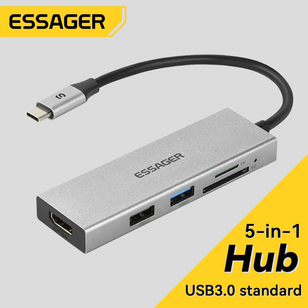 Hdmi Adapter Tablet - Essager 5 em 1 USB C