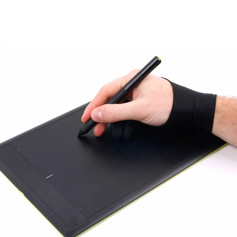 Drawing Glove Artist - Preto 2 dedo artista luva anti-incrustação
