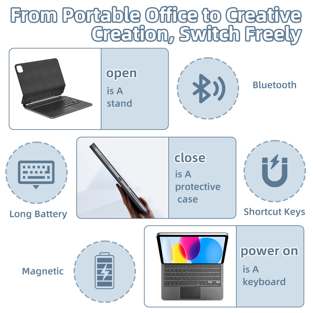 Teclado Mágico 2026 com Blueto - Tablet Accessories Case avaliação e preço