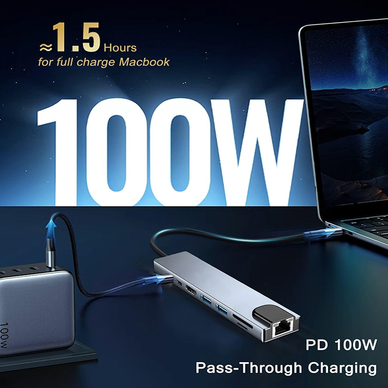 8 em 1 usb tipo c hub para mac - Hdmi Adapter Tablet avaliação e preço