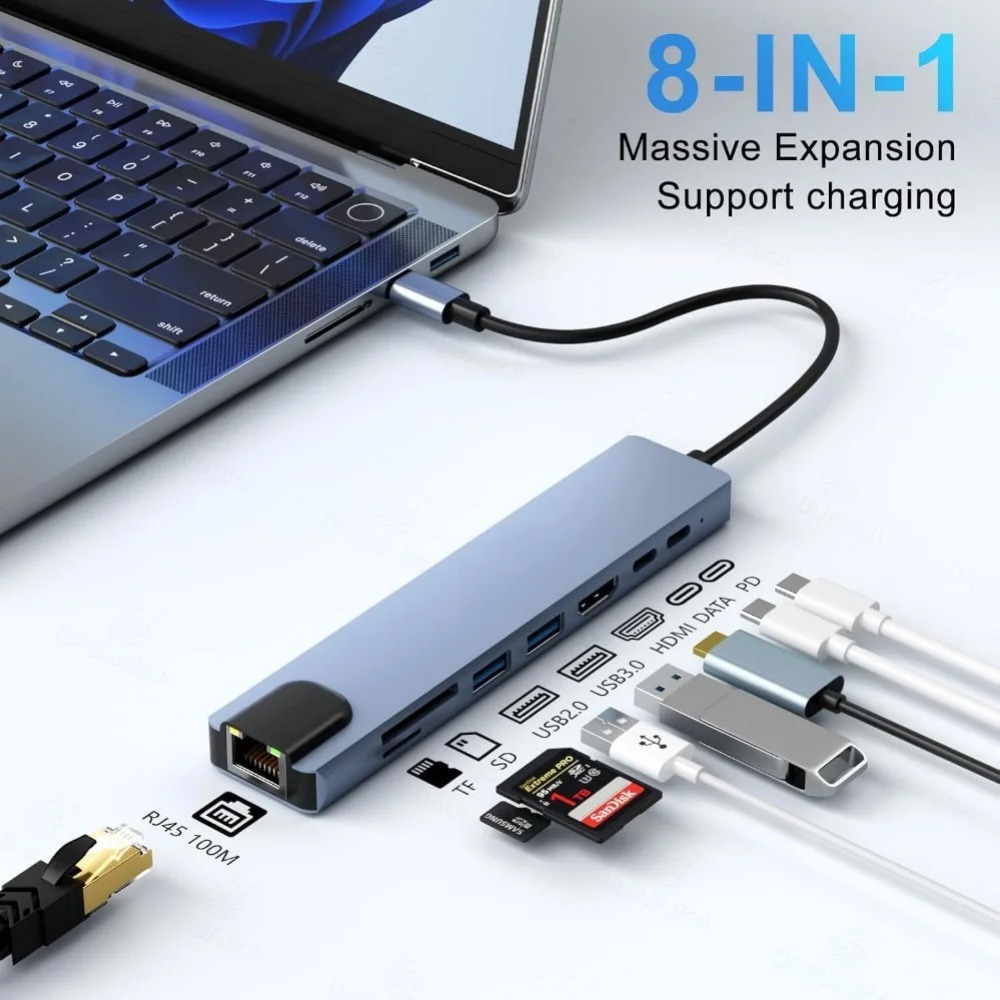 Hub USB C 8/7 em 1 Adaptador D - Hdmi Adapter Tablet avaliação e preço