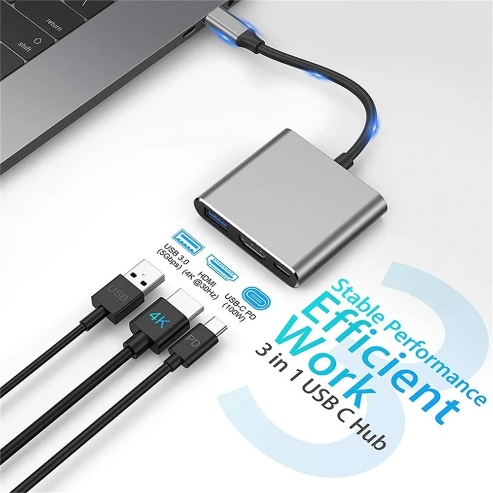 Adaptador USB C HUB 3-em-1, Tr - Hdmi Adapter Tablet avaliação e preço