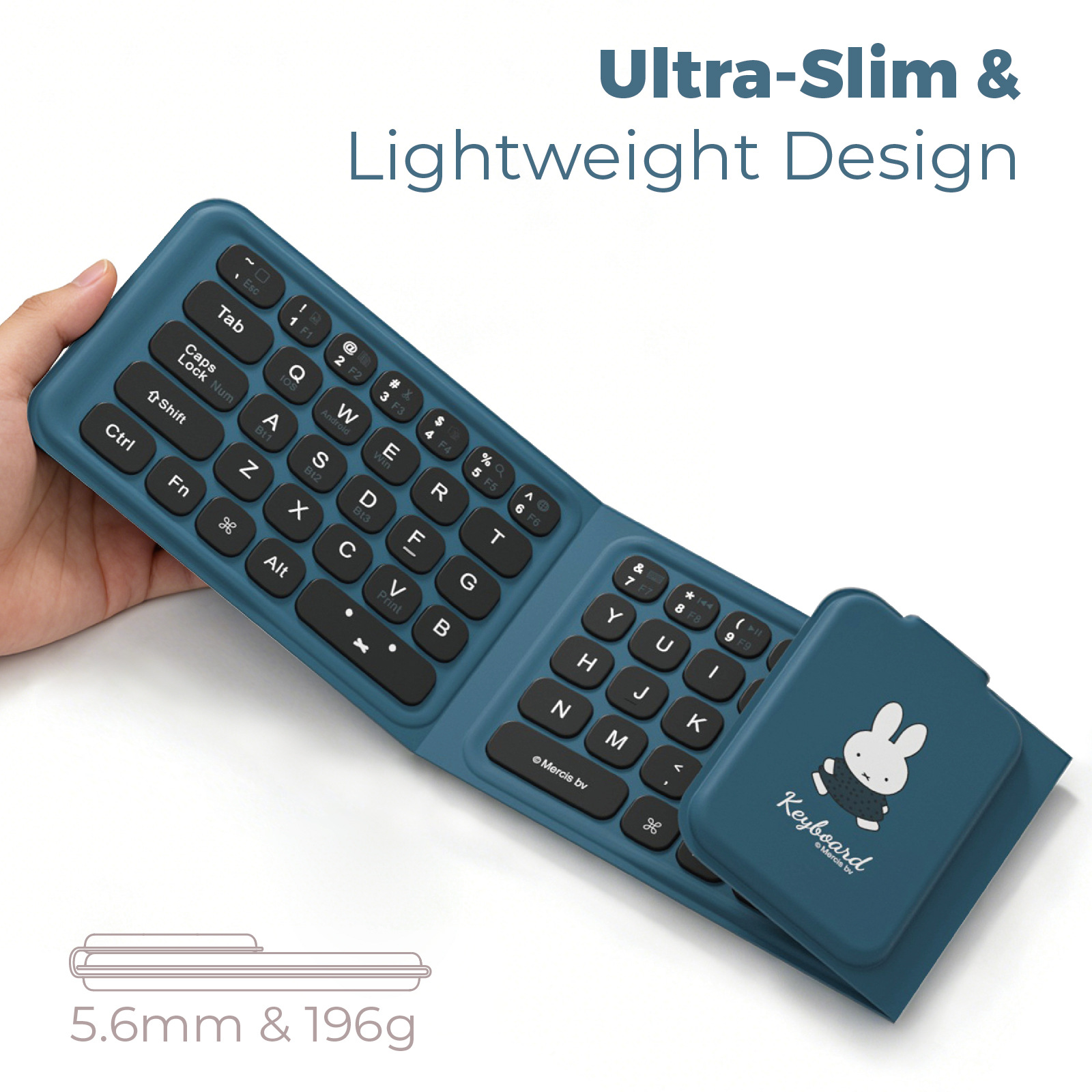 Teclado Miffy triplo dobrável, - Fire Tablet Accessories avaliação e preço
